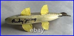 Hand Painted Wooden Fishing Lure 6. Signed Rudy Zweig