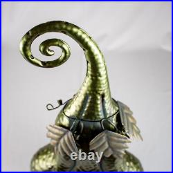 Handcraft Autumn Green Copper Swirling Stem Metal Pumpkins Yard Decoration