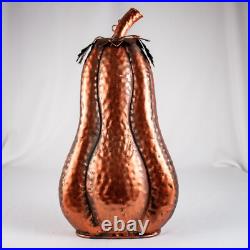 Handcraft Autumn Green Copper Swirling Stem Metal Pumpkins Yard Decoration