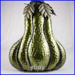 Handcraft Autumn Green Copper Swirling Stem Metal Pumpkins Yard Decoration
