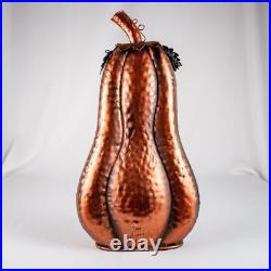 Handcraft Autumn Green Copper Swirling Stem Metal Pumpkins Yard Decoration