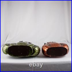 Handcraft Autumn Green Copper Swirling Stem Metal Pumpkins Yard Decoration