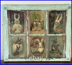 Handmade 100 Yr Old Window with Easter Bunny Art Shabby Chic Wall Decor 23×27 Handmade 100 Yr Old Window with Easter Bunny Art Shabby Chic Wall Decor 23×27