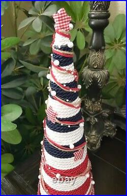 Handmade 4th Of July Patriotic Red White Blue 16 Tree Centerpiece Table Decor
