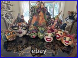 Handmade Beautiful Handmade Needle Felted Pumpkin Heads! Collection Lot