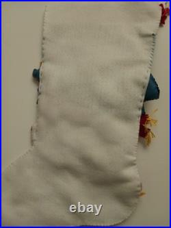 Handmade Bucilla Felt Sequin Frosty Santa Deer Christmas Stocking Ice Skating