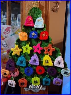 Handmade Christmas Advent Calendar, Crochet With Pockets