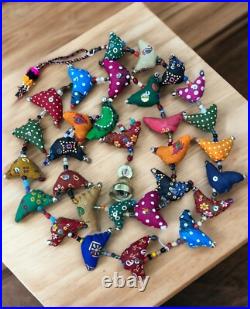 Handmade Indian Tota Bird Bell Prosperity Hens Hanging String X Mas Ornaments