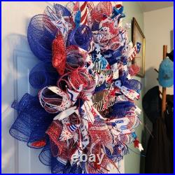 Handmade Patriotic Happy Birthday America Fireworks Wreath Handmade Patriotic Happy Birthday America Fireworks Wreath