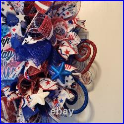 Handmade Patriotic Happy Birthday America Fireworks Wreath Handmade Patriotic Happy Birthday America Fireworks Wreath