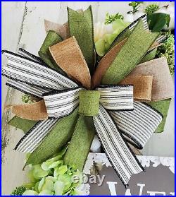 Handmade Summer Hydrangea Wreath, Floral Garden Wreath for Front Door, Everyday