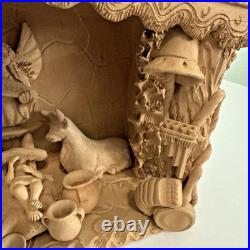 Handmade Terracotta Nativity Scene Christmas Village Figures Angel & Animals