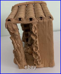 Handmade Terracotta Nativity Scene Christmas Village Figures Angel & Animals