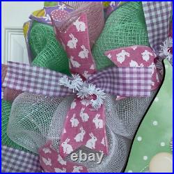 Happy Easter Gnome Handmade Deco Mesh Wreath