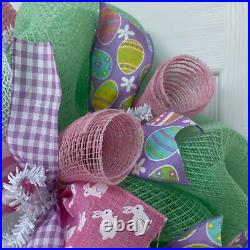 Happy Easter Gnome Handmade Deco Mesh Wreath