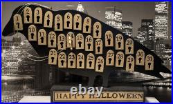 Happy Halloween Countdown Calendar Wooden Raven Black Crow Decoration Spooky Happy Halloween Countdown Calendar Wooden Raven Black Crow Decoration Spooky
