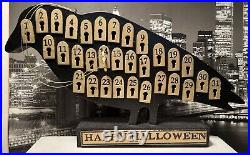 Happy Halloween Countdown Calendar Wooden Raven Black Crow Decoration Spooky Happy Halloween Countdown Calendar Wooden Raven Black Crow Decoration Spooky