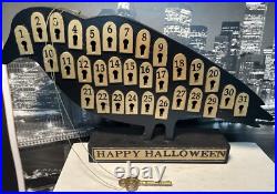Happy Halloween Countdown Calendar Wooden Raven Black Crow Decoration Spooky Happy Halloween Countdown Calendar Wooden Raven Black Crow Decoration Spooky