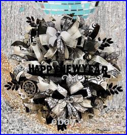 Happy New Year wreath, New Year wreath, New Year door decor, New Year door wreath Happy New Year wreath, New Year wreath, New Year door decor, New Year door wreath