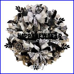 Happy New Year wreath, New Year wreath, New Year door decor, New Year door wreath Happy New Year wreath, New Year wreath, New Year door decor, New Year door wreath
