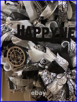Happy New Year wreath, New Year wreath, New Year door decor, New Year door wreath Happy New Year wreath, New Year wreath, New Year door decor, New Year door wreath