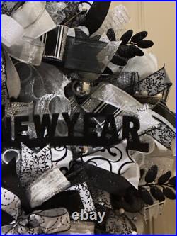 Happy New Year wreath, New Year wreath, New Year door decor, New Year door wreath Happy New Year wreath, New Year wreath, New Year door decor, New Year door wreath