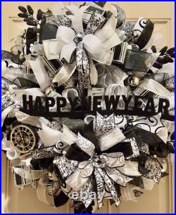 Happy New Year wreath, New Year wreath, New Year door decor, New Year door wreath Happy New Year wreath, New Year wreath, New Year door decor, New Year door wreath