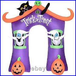 Haunted Hill Farm 9-Ft. Pre-Lit Trick or Treat Walkway Arch Inflatable Yard D