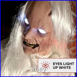 Haunted Hill Farm Life-Size 2.9-Ft Animatronic Gravely Granny Tekky Halloween