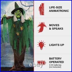 Haunted Hill Farm Talking Forest Witch Halloween 6ft Standing Haunted Hill Farm Talking Forest Witch Halloween 6ft Standing