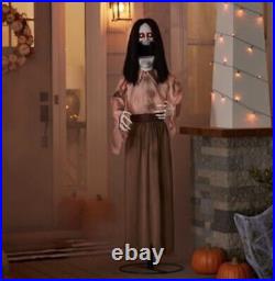 Haunted Living 5-ft Lighted Animatronic Creepy Female Halloween Decor effect NEW