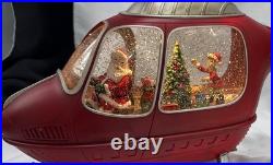 Helicopter Christmas Santa Snow Globe Battery Operated Cracker Barrel With Box