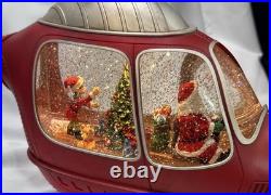Helicopter Christmas Santa Snow Globe Battery Operated Cracker Barrel With Box