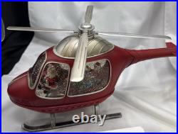 Helicopter Christmas Santa Snow Globe Battery Operated Cracker Barrel With Box