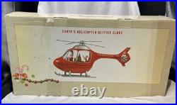 Helicopter Christmas Santa Snow Globe Battery Operated Cracker Barrel With Box