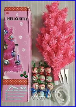 Hello Kitty Kurt S. Adler 23 Pink Christmas Tree 12 Ornaments & Tinsel UNUSED