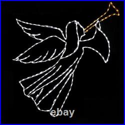 Heralding Angel Facing Right metal wire frame LED outdoor light display