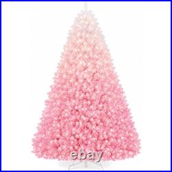 Hinged Stand Premium Pre-Lit Artificial Christmas Tree Snow Flocked LED Lights