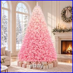 Hinged Stand Premium Pre-Lit Artificial Christmas Tree Snow Flocked LED Lights