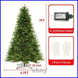Hivvago 6/7 FT Artificial Tree with Pine Cones & Adjustable Light Brightness Hivvago 6/7 FT Artificial Tree with Pine Cones & Adjustable Light Brightness
