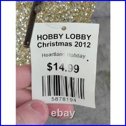 Hobby Lobby Glitter Snowman Figurine Black Top Hat Orange Nose Christmas 2012