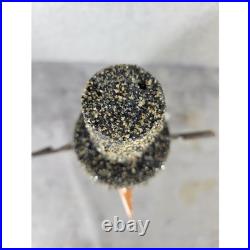 Hobby Lobby Glitter Snowman Figurine Black Top Hat Orange Nose Christmas 2012