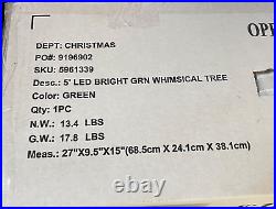 Hobby Lobby Grinch Christmas Tree 5' LED Bright Green Whimsical Indoor
