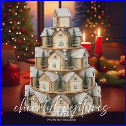 Hobby Lobby Light Up 5-Tiered Christmas Tree Village Rotating Advent Calendar