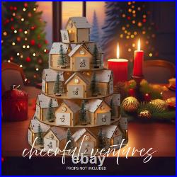 Hobby Lobby Light Up 5-Tiered Christmas Tree Village Rotating Advent Calendar