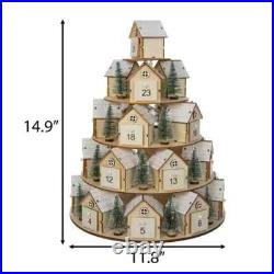 Hobby Lobby Light Up 5-Tiered Christmas Tree Village Rotating Advent Calendar