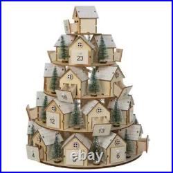Hobby Lobby Light Up 5-Tiered Christmas Tree Village Rotating Advent Calendar