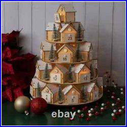 Hobby Lobby Light Up 5-Tiered Christmas Tree Village Rotating Advent Calendar