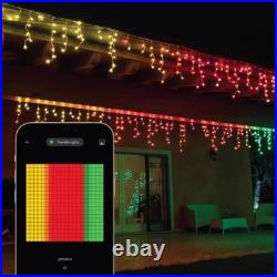 Holiday Bright Lights Twinkly LED Mini Multicolored/Warm White 190 ct Icicle Chr