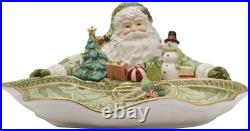 Holiday Home Green Santa Serving Decor Bowl, 13.5 Inch
